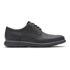Men's Rockport Garett Plain Toe Shoes Wide 8.5 Black Leather