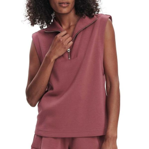 Women's Varley Magnolia 2.0 Half-Zip Collared Tank Top Large Wild Rhubarb