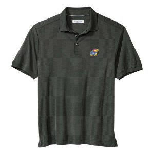 Kansas Jayhawks Tommy Bahama Bay Stripe Polo 2XLarge Cocoa