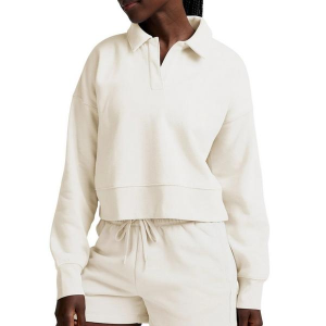 Women's Beyond Yoga LuxeFleece Long Sleeve Henley XLarge Fresh Snow