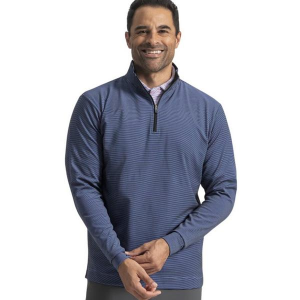 Men's FootJoy Ottoman Strip Knit Long Sleeve 1/4 Zip Small Black/Vivid Violet