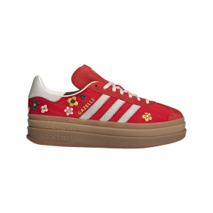 Women's adidas Gazelle Bold Sneakers 8.5 Regular Better Scarlet / Off White / Eqt Yellow