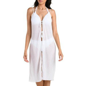 Women's La Blanca Sunbeams Tie Front Midi Dress Swim Cover Up Small White