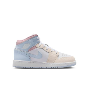 Kids' Air Jordan Mid SE Sneakers Big 5 Regular Half Blue/Half Blue-Pale Ivory-White