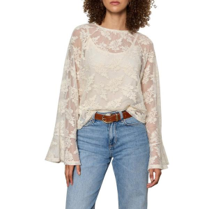 Women's Sanctuary Boho Lace Long Sleeve Shirt Small Vintage Ivory