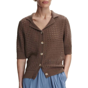 Women's Varley Ellie Knit Shirt Large Chocolate Chip