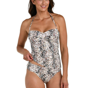 Women's La Blanca Bandeau Swim Tankini Contemporary 8 Wild whispers taupe