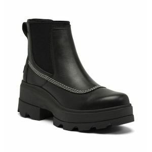 Women's SOREL Joan FRWD Waterproof Chelsea Boots Casual 10 Black, Bleached Ceramic