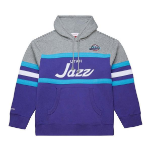 Utah Jazz Mitchell and Ness Coach Hoodie Small Purple
