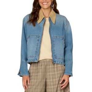 Women's Democracy Back Pleat Denim Jacket Small Light Blue Artisanal