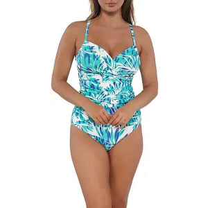 Women's Sunsets Inc Sandbar Rib Serena Swim Tankini Contemporary 32D Sea Breeze