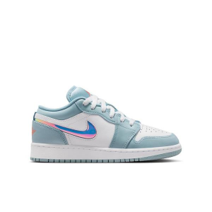 Kids' Air Jordan 1 Low Sneakers Big 5.5 Regular Ocean Bliss/Atomic Pink-White