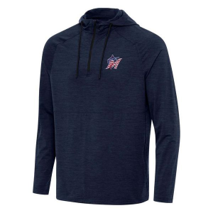Miami Marlins Antigua Americana Spikes Hooded 1/4 Zip Small Navy Heather