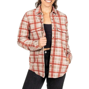 Women's Marsh Wear Seadrift Fleece Snap Long Sleeve Button Up Shirt XSmall Stone