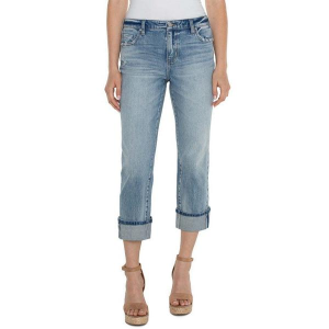 Women's Liverpool Los Angeles Marley Girlfriend Eco Cuffed Straight Jeans Old Coast 14 25