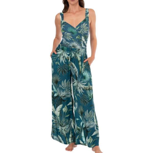 Women's Jantzen Palm Toile Josephine Pull On Pant Swim Cover Up Medium Depths