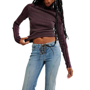Women's Free People Pullover Sweater We The Free Breezy Swit Small Vintage Grape