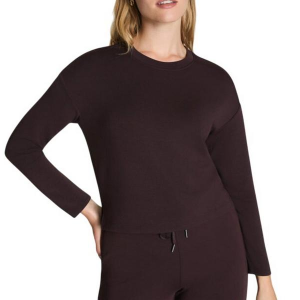Women's Spanx AirEssentials Relaxed Crewneck Sweatshirt Large Truffle Brown