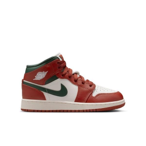 Kids' Air Jordan 1 Mid Sneakers Big 6 Regular Sail/Midnight Green/Pure Platinum