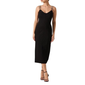 Women's ASTR The Label Allura Peekaboo Lace Midi Dress Small Black