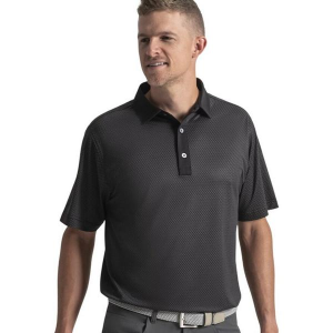 Men's FootJoy Star Geo Pique Polo Medium Black