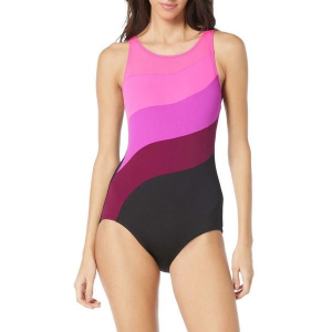 Women's Gabar Surplice One Piece Swimsuit Sporty 14 Plum