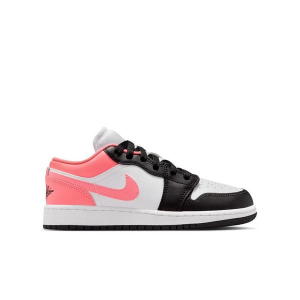 Kids' Air Jordan 1 Low SE Sneakers Big 6 Regular Black/Pink Gaze-White