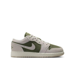 Kids' Air Jordan 1 Low Sneakers Big 5 Regular Medium Olive/Lt Orewood Brn/Sail