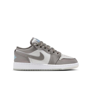 Kids' Air Jordan 1 Low Sneakers Big 6.5 Regular Flat Pewter/Blue Chill/Photon Dust/White