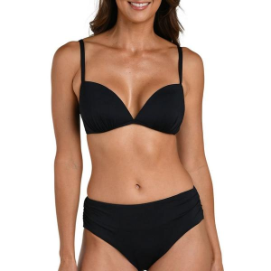Women's La Blanca Over The Shoulder Plunge Swim Bikini Top Contemporary 12 Black