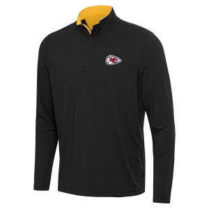 Kansas City Chiefs Antigua Content 1/4 Zip Small Black/Gold