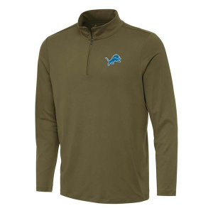 Detroit Lions Antigua Reprocess 1/4 Zip Small Burnt Olive