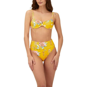 Women's Malai Florlish My Coral Swim Bikini Top Contemporary Medium Yellow/Floral
