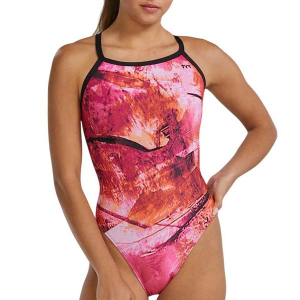 Women's TYR Durafast Elite Diamondfit Gladius One Piece Swimsuit Competitive 36 Pink/Orange