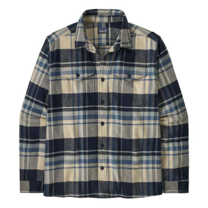 Men's Patagonia Fjord Long Sleeve Flannel Small Hibernate/Sunken Blue