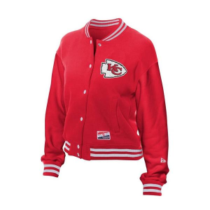 Kansas City Chiefs Women's New Era Snap Logo Mid Athletic Jacket XSmall Red