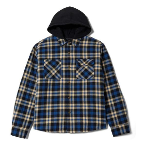 Men's Brixton Bowery Quilted Long Sleeve Shacket Medium Navy
