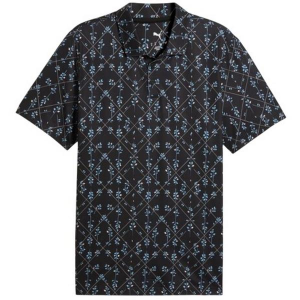 Men's Puma CLOUDSPUN Argyle Polo Medium Black/Rose