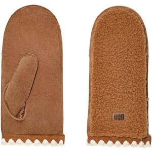 Women's UGG UGGfluff Scalloped Mittens S/M Chestnut
