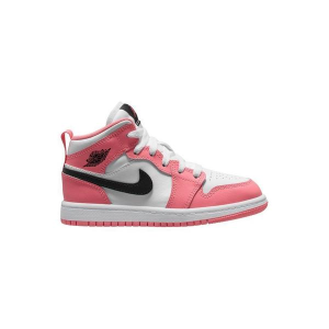 Kids' Air Jordan 1 Mid Sneakers Little 12Y Regular Pink Gaze/Black-White