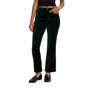 Women's GOOD AMERICAN Velvet Kick Pants 2 Pine Green Capri