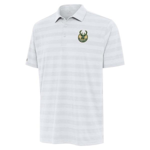Milwaukee Bucks Tunnel Antigua Polo Small White Multi