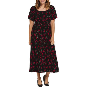 Women's Mikarose The Darci Midi Dress Small Scarlet Bloom