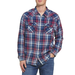 Men's Flag & Anthem Winchester Long Sleeve Button Up Shirt Medium Red/Navy