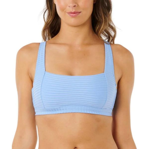 Women's Rip Curl Premium Surf Crop Swim Bikini Top Juniors Medium Light Blue