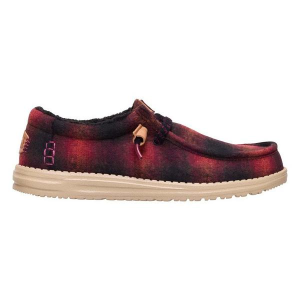 Men's HEYDUDE Wally Cozy Plaid Loafers Regular 9 Red Plaid/Black
