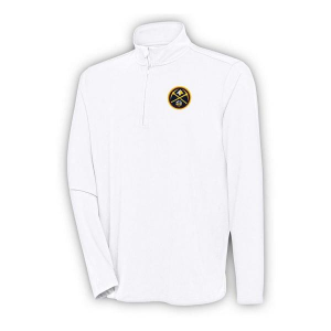 Denver Nuggets Hunk Pullover Antigua Long Sleeve 1/4 Zip 3XLarge White