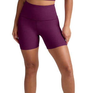 Women's Beyond Yoga Spacedye Keep Pace Biker Shorts Small Aubergine-Beet