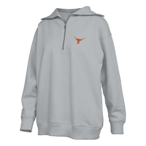 Texas Longhorns Pressbox Women's Thelma 1/4 Zip 2XLarge Grey Heather