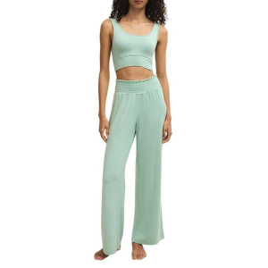 Women's Z Supply Dawn Smocked Soft Knit Pajama Pants Small Crystal Green